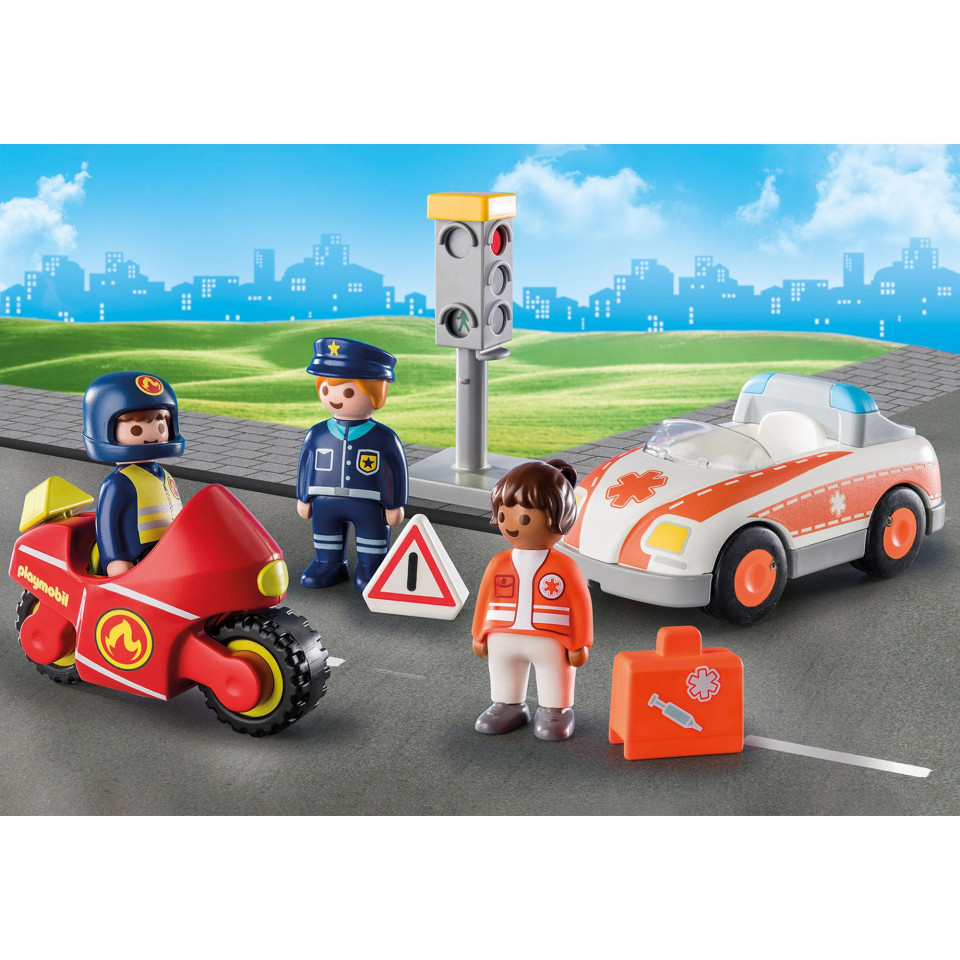 Set de joaca Playmobil 1.2.3, Eroi Salvatori - 1 | YEO