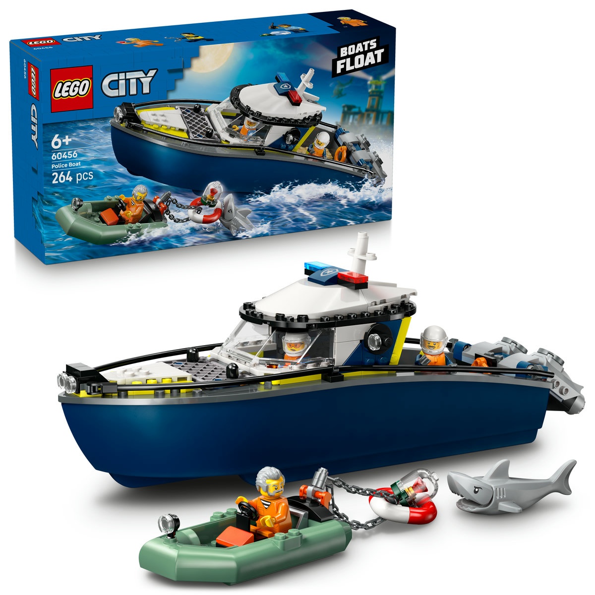 Set LEGO City - Urmărire cu barca de poliţie (60456)
