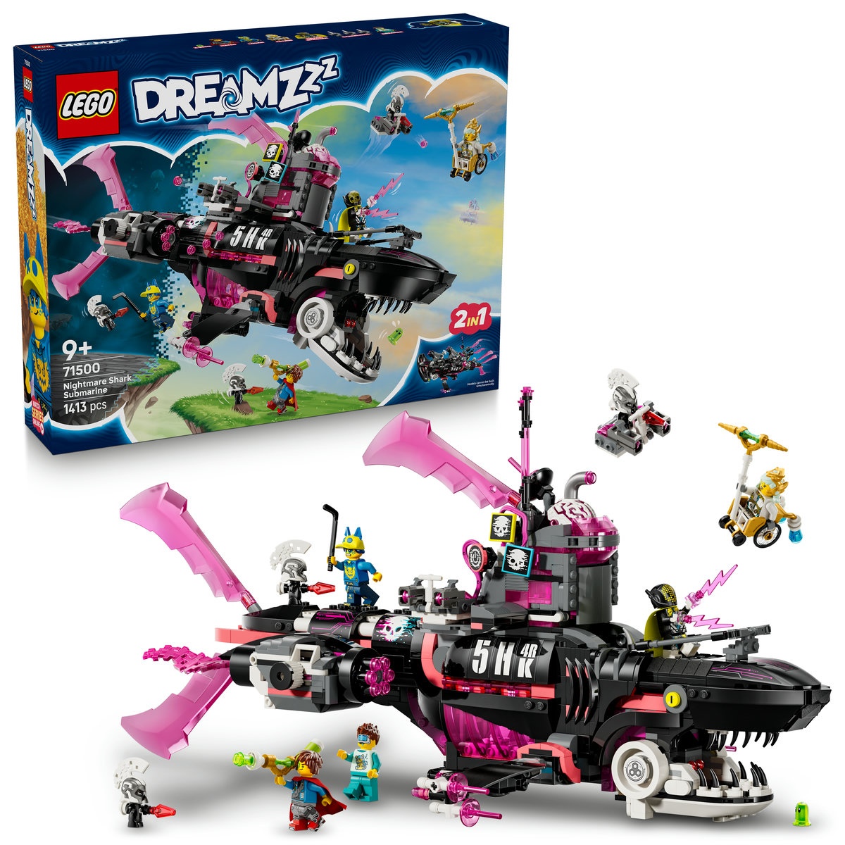 Set LEGO DREAMZzz - Submarin-rechin de coșmar (71500)