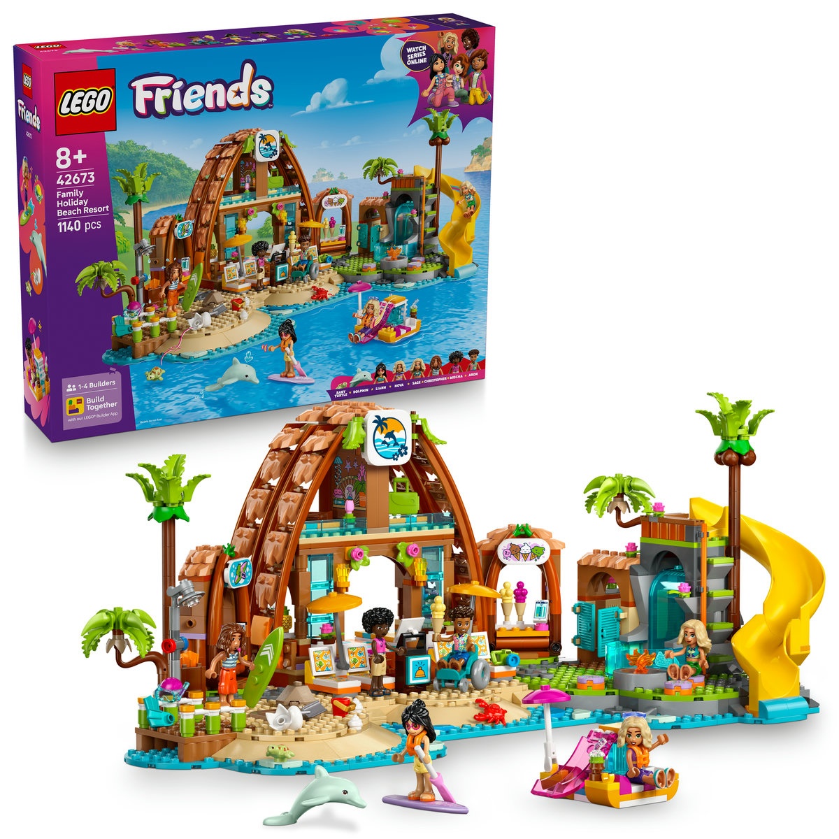 Set LEGO Friends - Staţiune de pe litoral pentru vacanţă cu familia (42673)