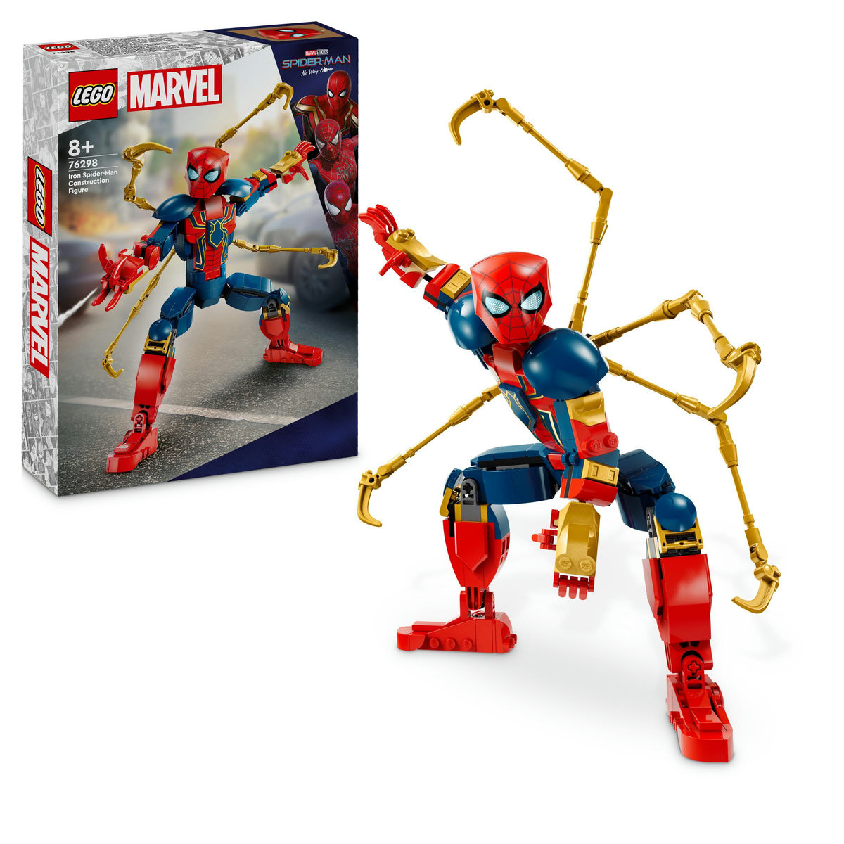 Set LEGO Marvel Super Heroes - Figurina de constructie Omul Paianjen de fier (76298)