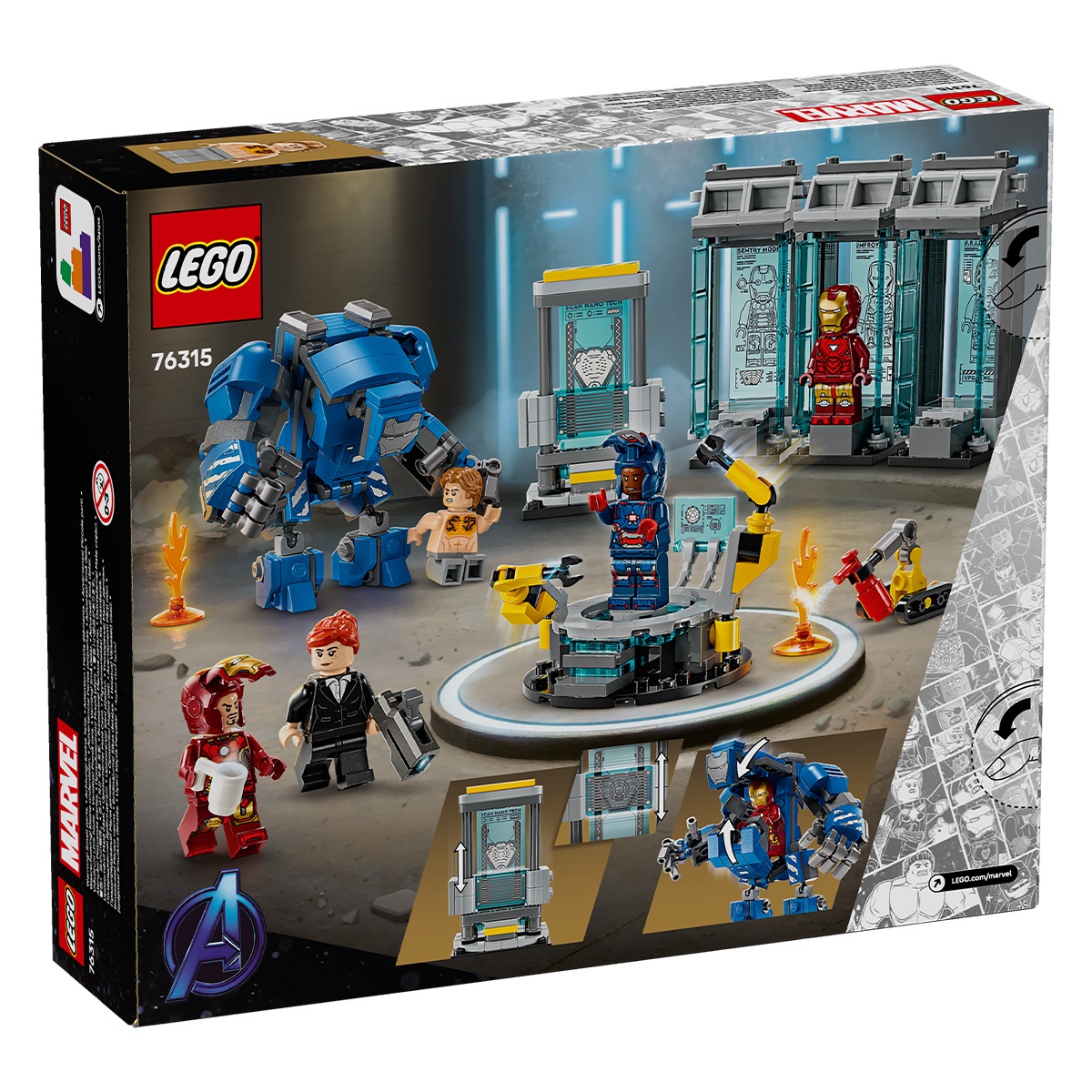 Set LEGO Marvel Super Heroes - Laboratorul lui Iron Man: Sala armurilor (76315) - 3 | YEO