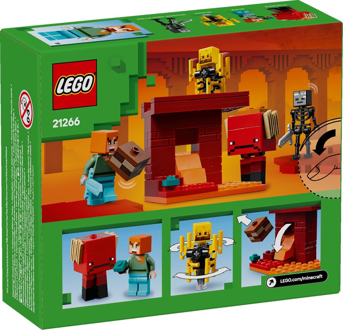 Set LEGO Minecraft - Batalie deasupra lavei în Nether (21266)