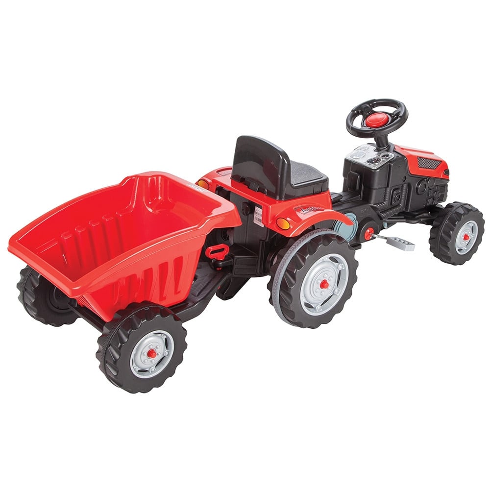 Tractor cu pedale si remorca Pilsan Active with Trailer 07-316 red - 1 | YEO