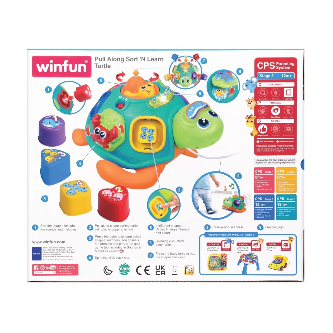 Winfun Jucarie De Tras Testoasa Cu Forme - 3 | YEO