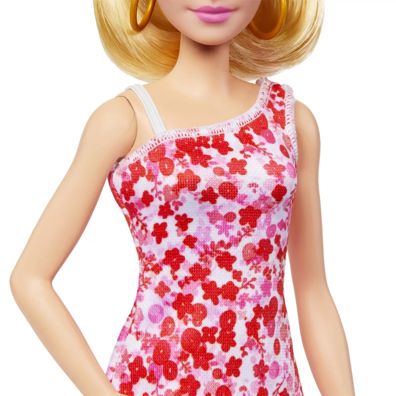 Barbie Papusa Barbie Fashionista Blonda Cu Parul Prins In Coada Si Rochie Cu Floricele - 3 | YEO