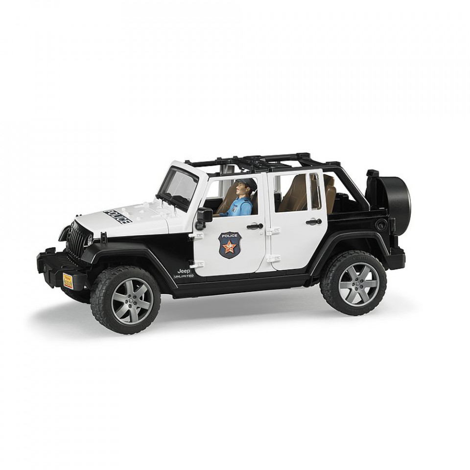 Bruder - Jeep Wrangler Unlimited Rubicon De Politie Cu Sirena Si Figurina - 2 | YEO