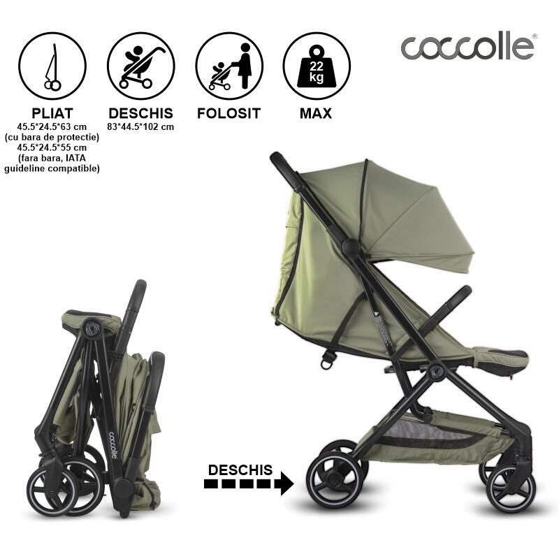 Carucior cu pliere automata Coccolle Sierra Sage green - 2 | YEO