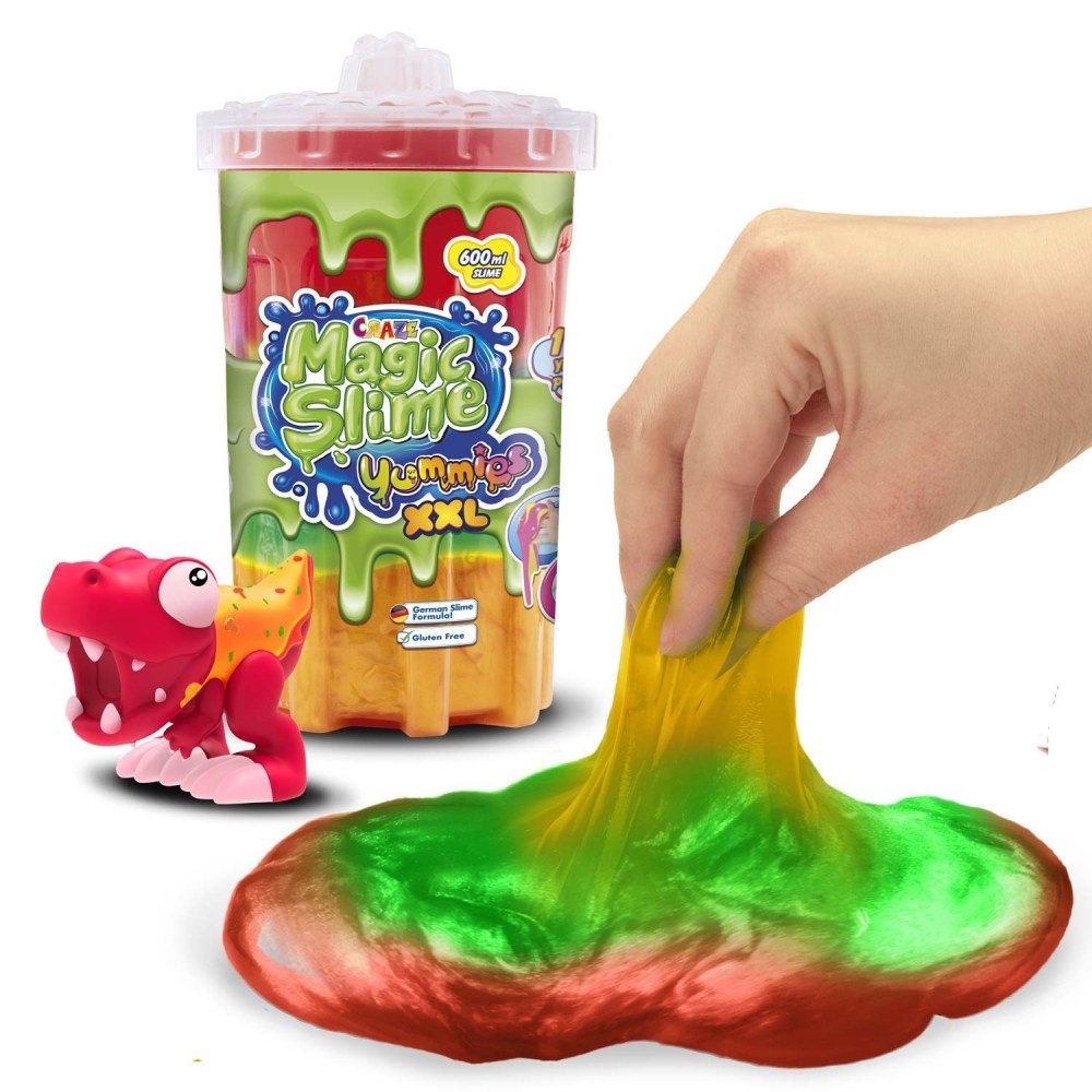 Craze - Magic Slime XXL 600 ml mix de trei culori cu figurina care absoarbe slime-ul modele asortate - 3 | YEO