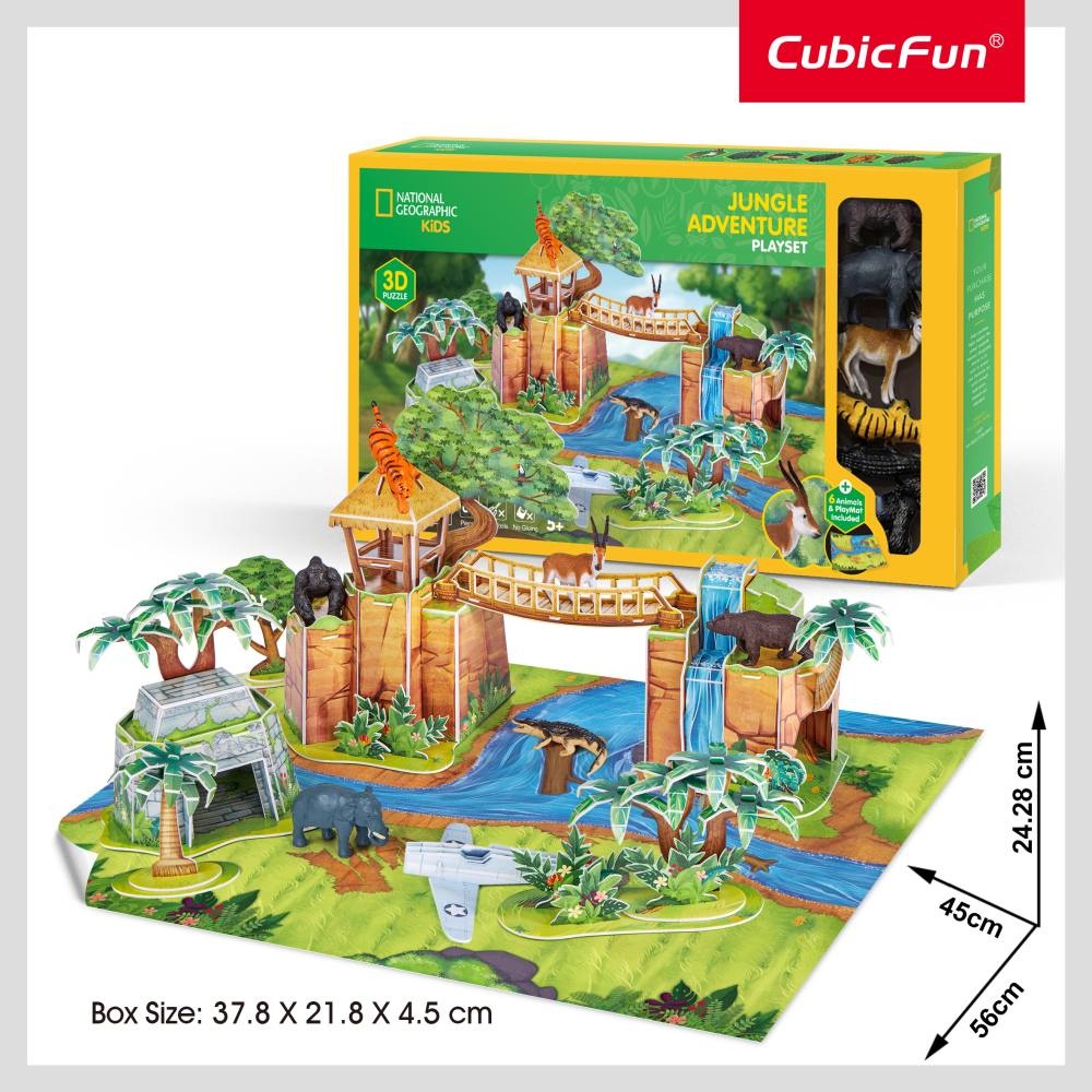 Cubic Fun - National Geographic Set de joaca 3D aventura in jungla 65 piese - 2 | YEO