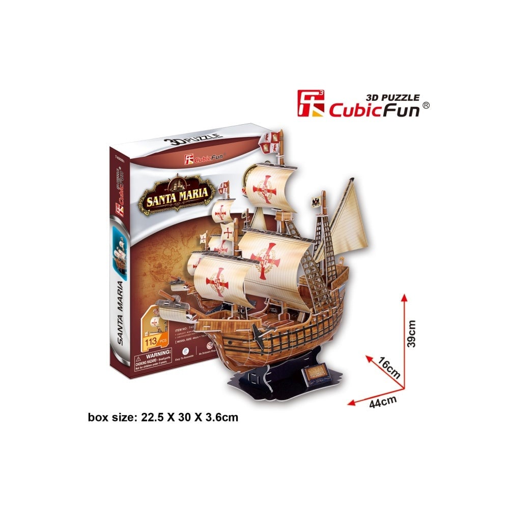Cubic Fun - Puzzle 3D Nava Santa Maria 113 Piese - 2 | YEO