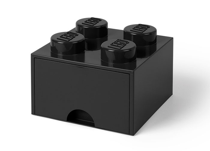 Cutie depozitare LEGO 2x2 cu sertar, negru