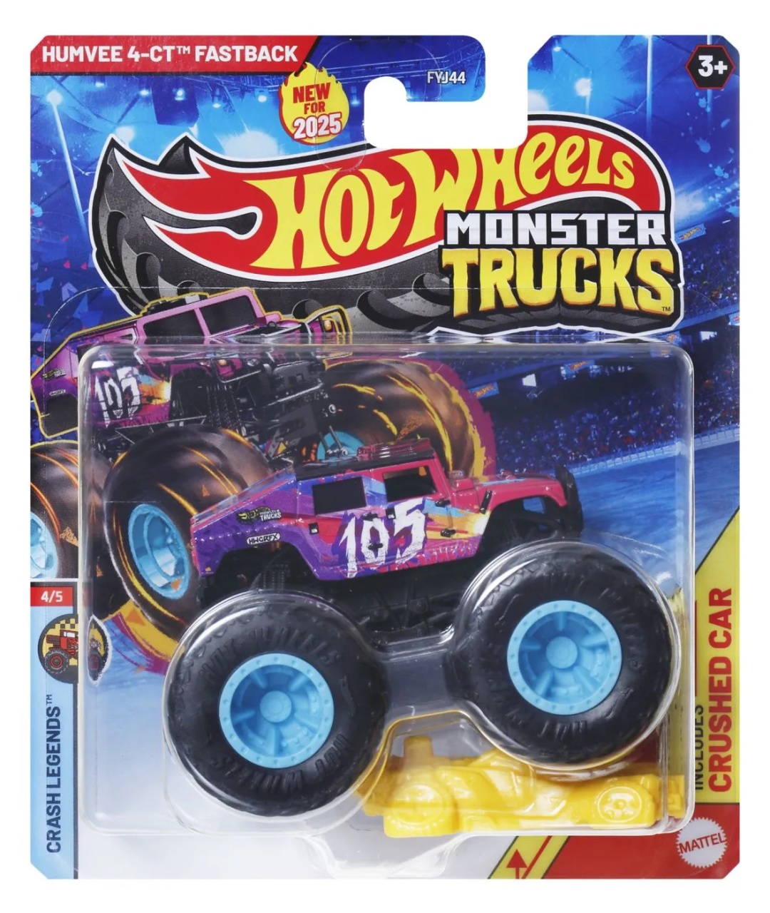 Hot Wheels Monster Truck Masinuta Humvee 4-Ct Fastback Scara 1:64