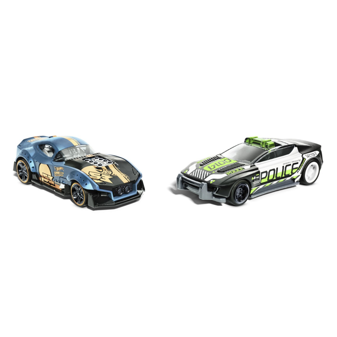 Hot Wheels Set 2 Masinute Metalice Pull Back Muscle And Blown Si Alpha Pursuit 1:43