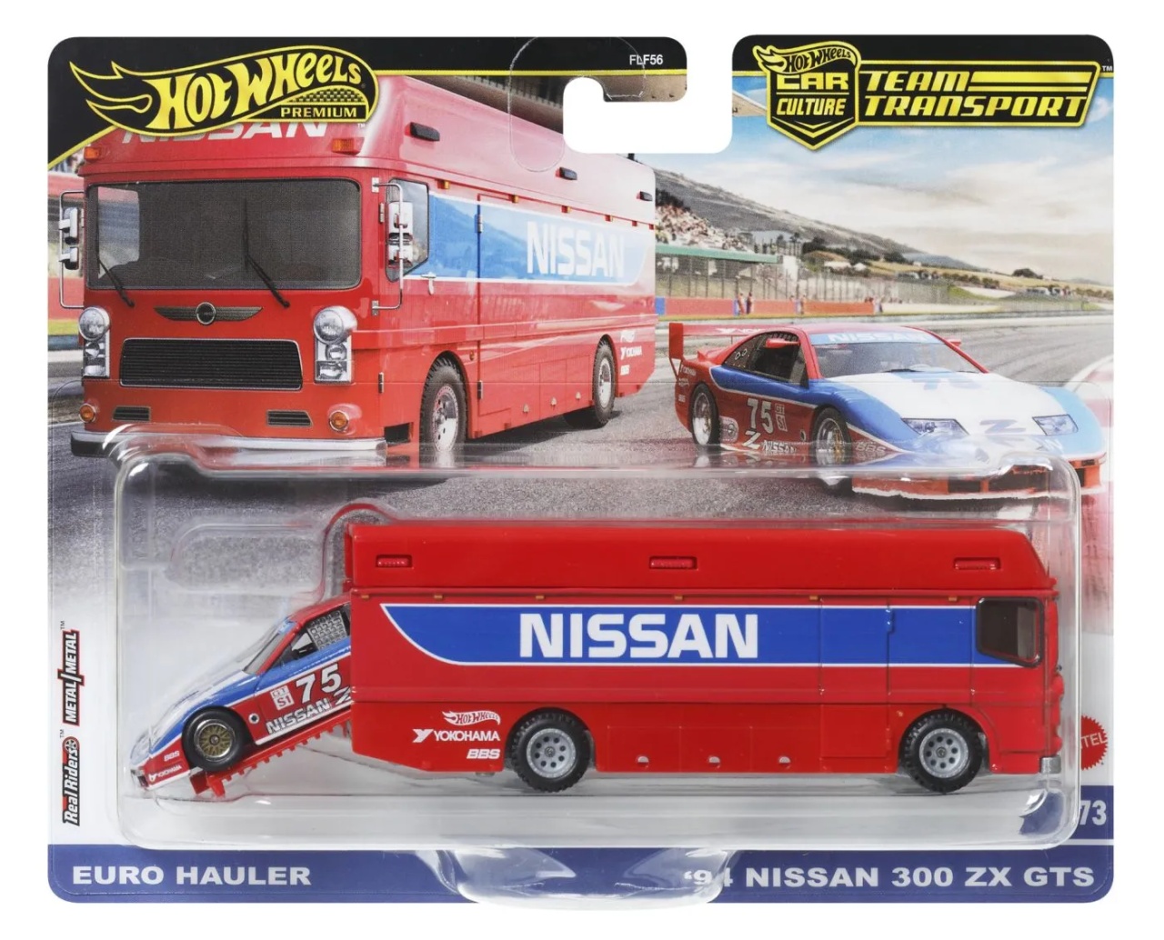 Hot Wheels Transportator Euro Hauler Cu Masinuta Nissan 300 Zx Gts Scara 1:64