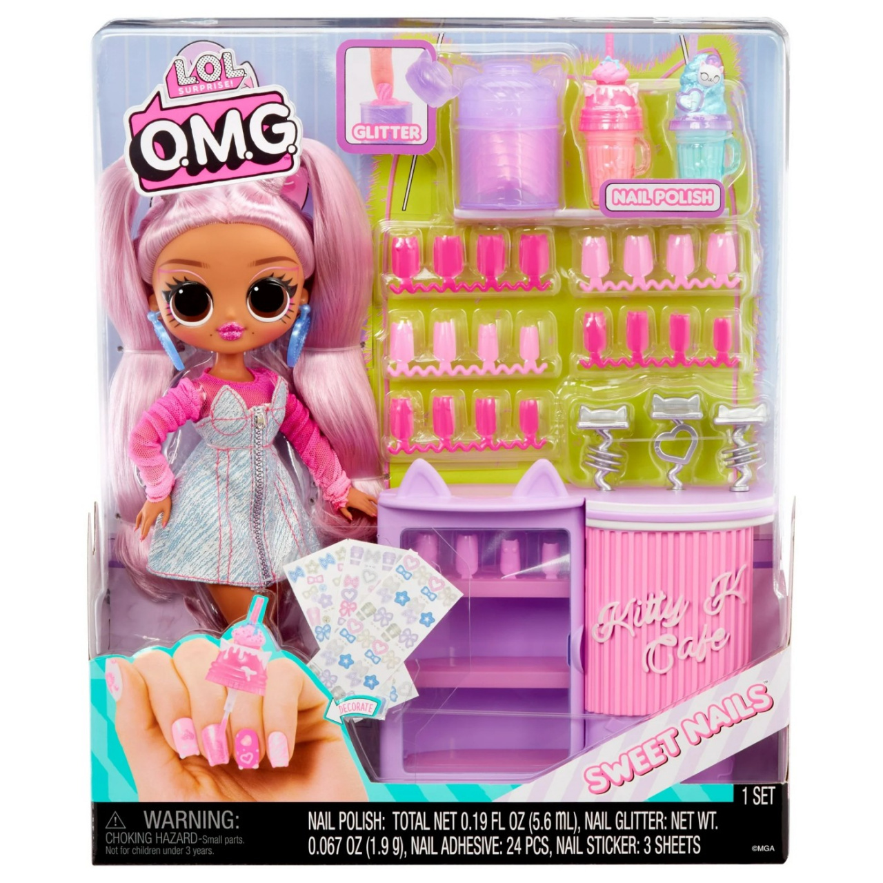 L.O.L. Surprise! Omg Sweet Nails Kitty K Café Set Papusa Cu Accesorii - 2 | YEO