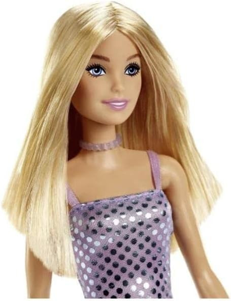 Papusa Barbie Tinute Stralucitoare Blonda Cu Rochita Mov - 1 | YEO