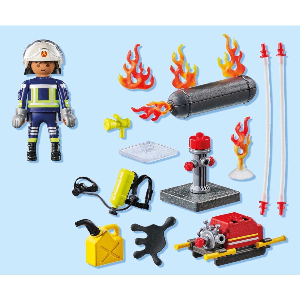 Playmobil - Pompier Playmobil cu pompa de apa - 4 | YEO