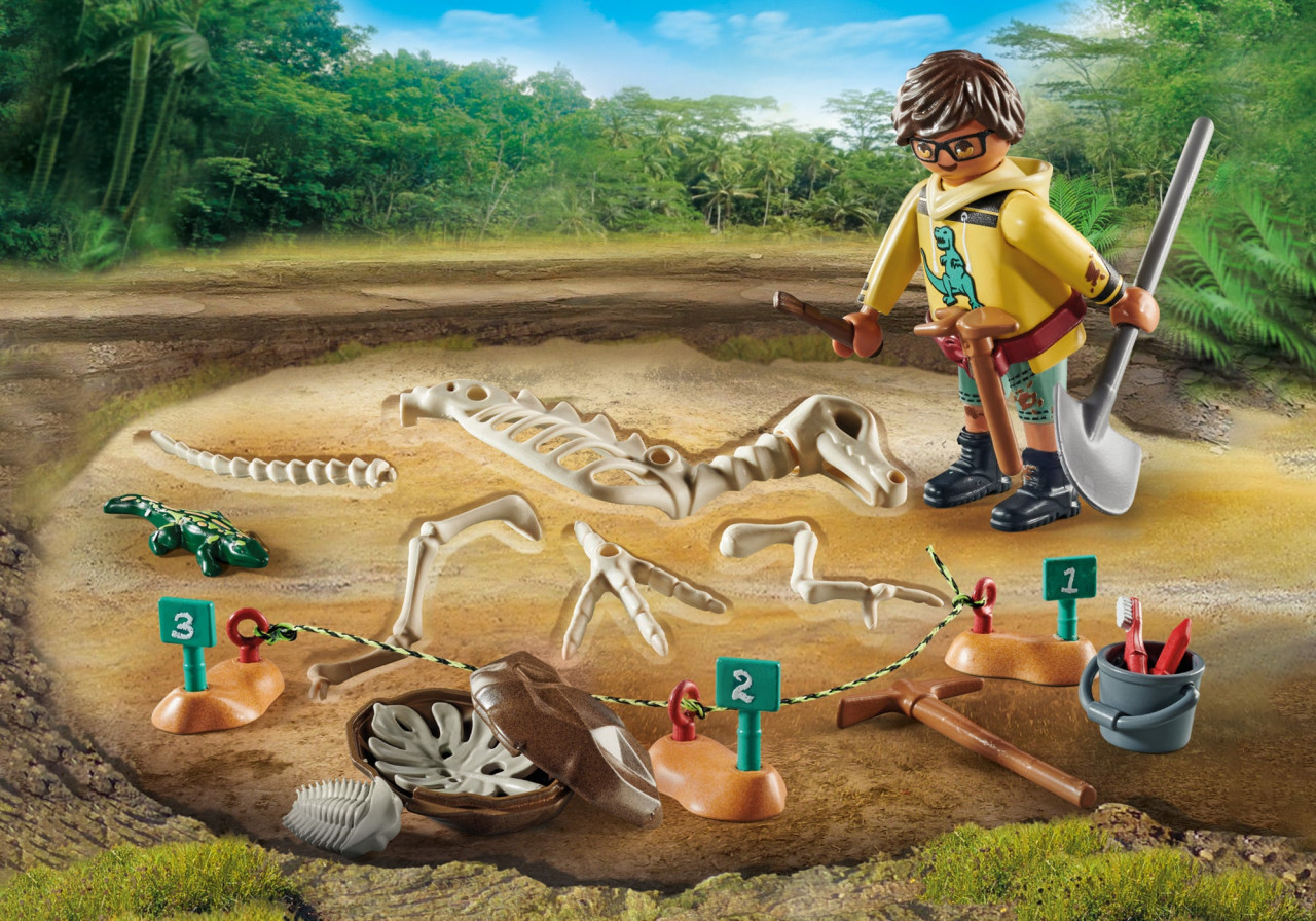 Playmobil-SAPATURI ARHEOLOGICE CU SCHELET DE DINOZAUR - 2 | YEO