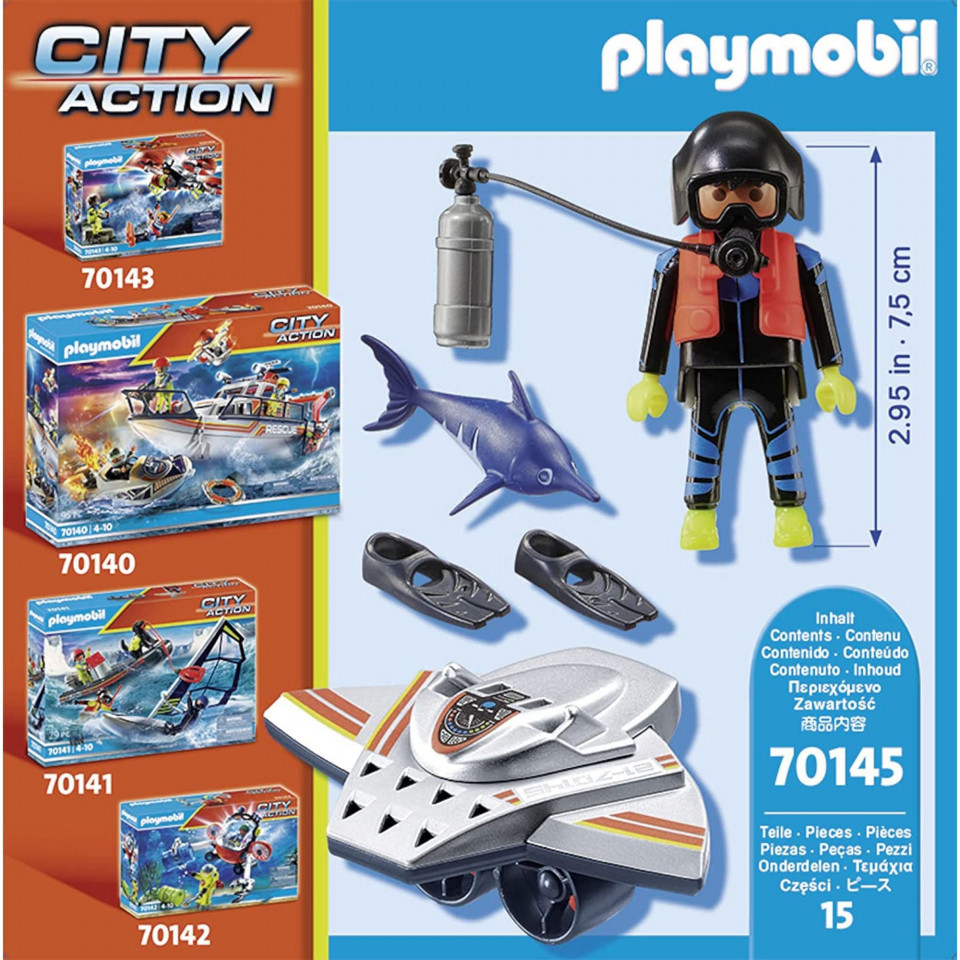 Playmobil - Scafandru Cu Scuter Subacvatic - 3 | YEO