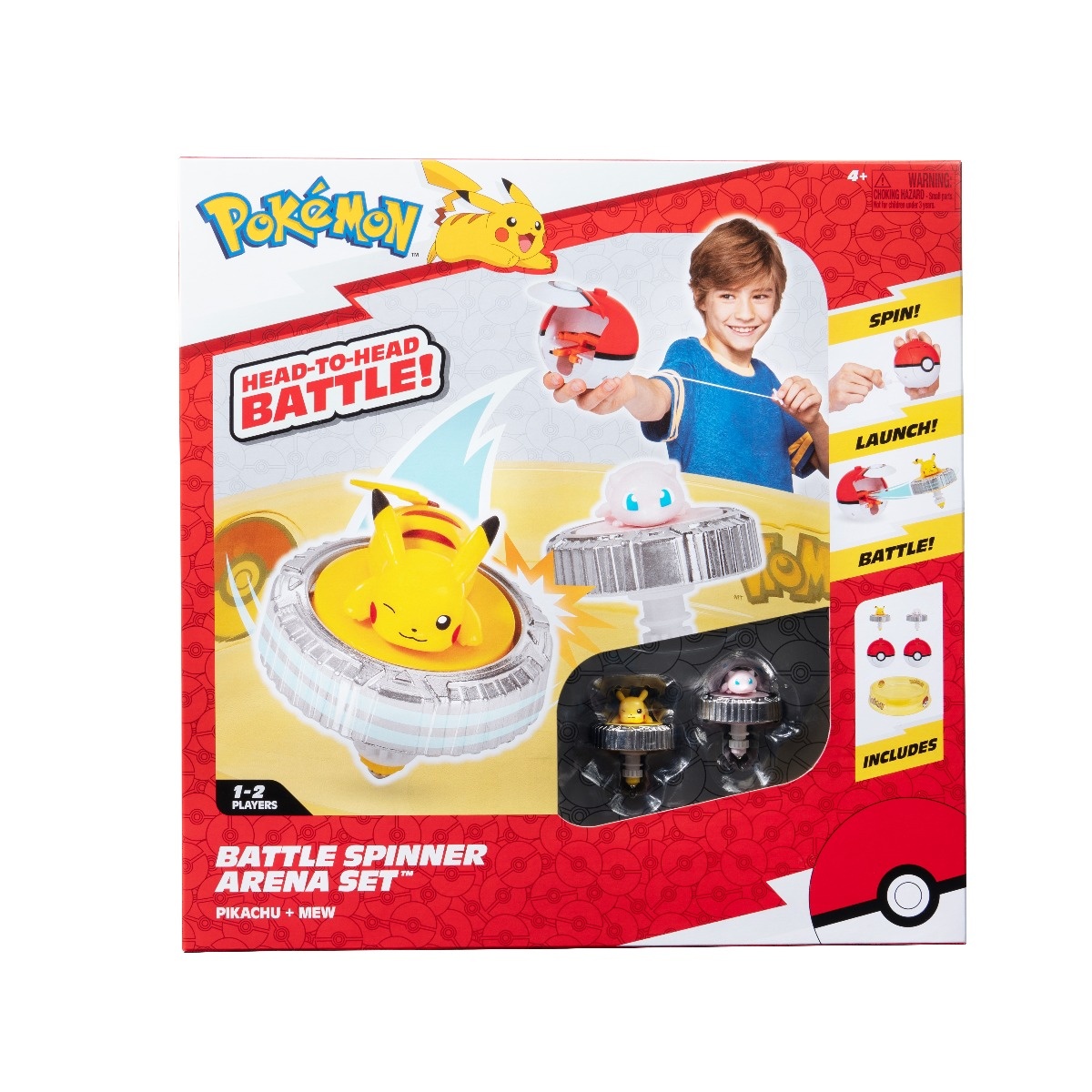 Pokemon - Set de joaca Battle Spinner cu doua figurine (Pikachu #1, Mew, Poké Ball, & Poké Ball) - 1 | YEO