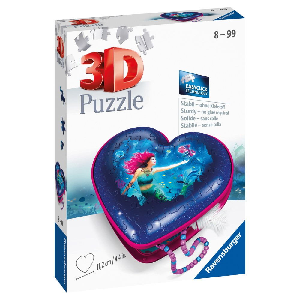 Puzzle 3D cutie inima sirena 54 piese - 2 | YEO