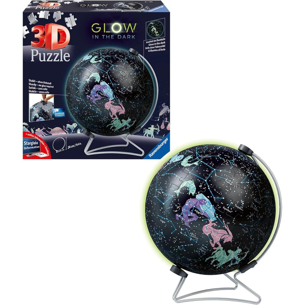 Puzzle 3D glob lumineaza in intuneric 180 piese