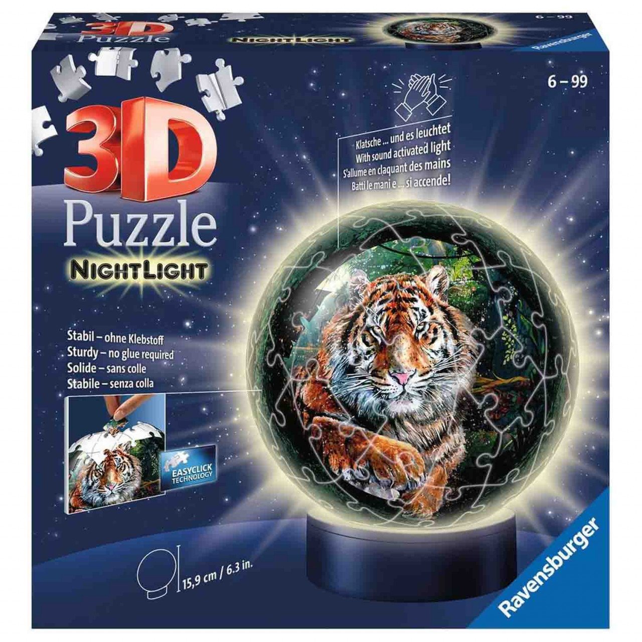 Puzzle 3D Luminos Tigru, 72 Piese - 2 | YEO