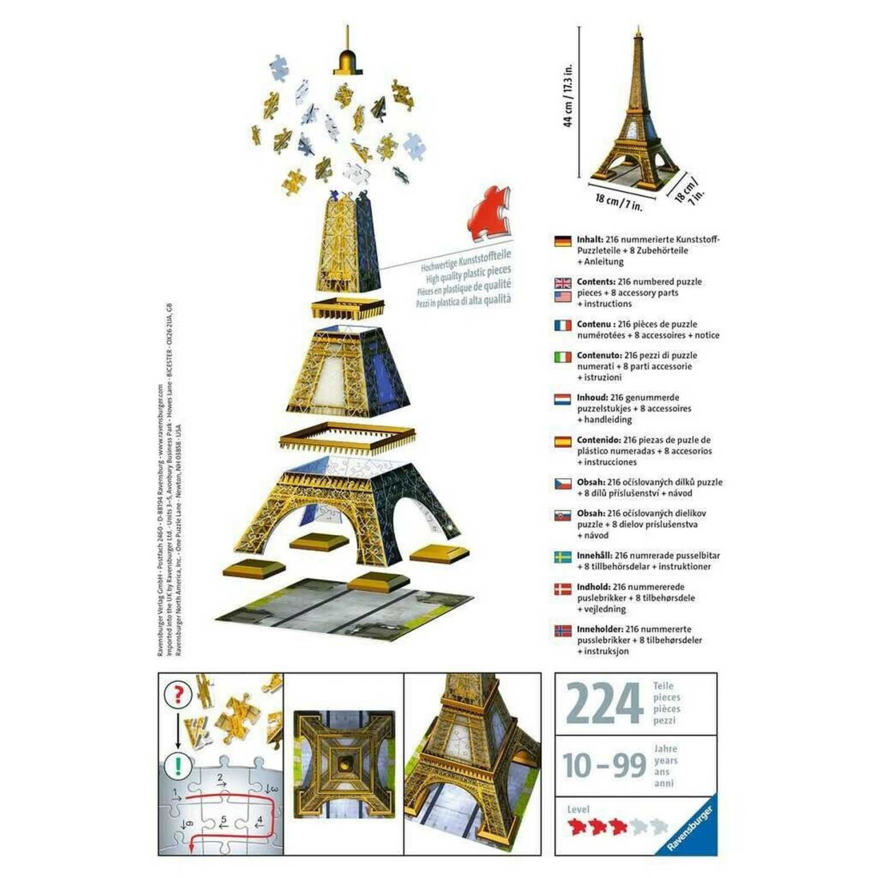 Puzzle 3D Turnul Eiffel, 216 Piese - 3 | YEO