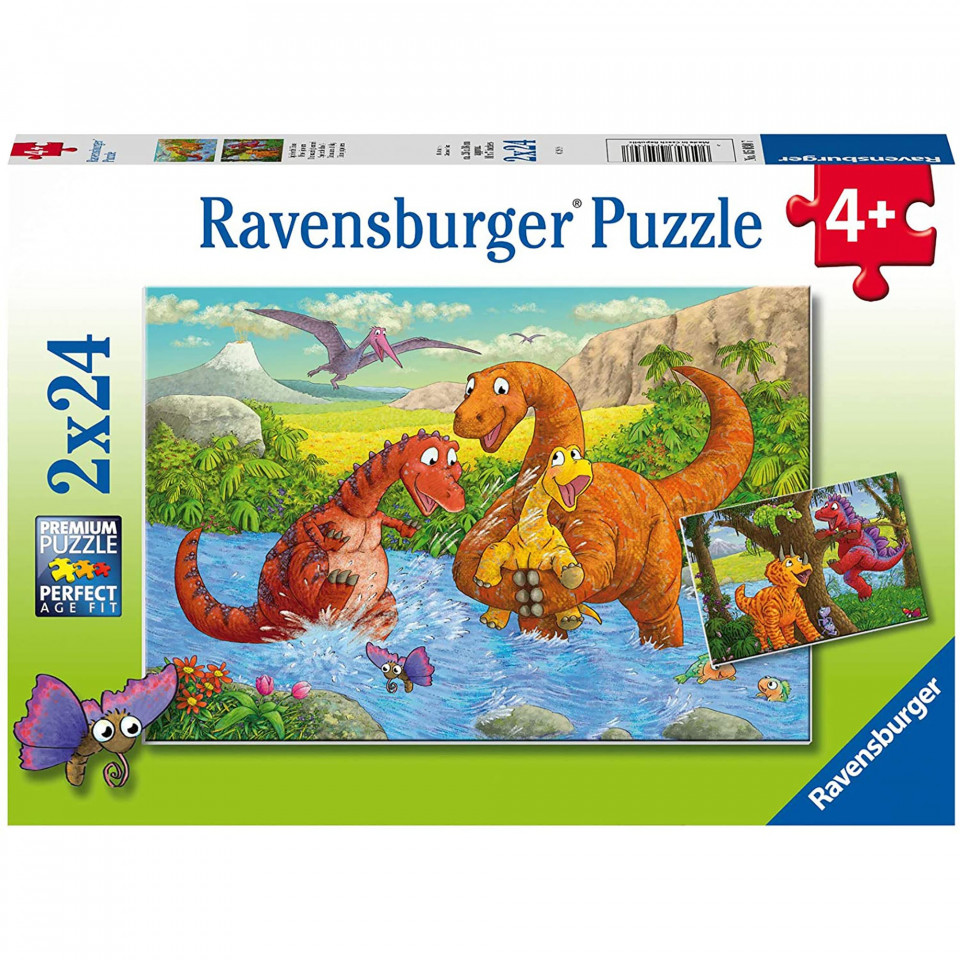 Puzzle Dinozauri La Rau, 2X24 Piese - 1 | YEO