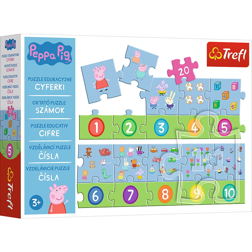 Puzzle Educational 20 Piese Numere Peppa Pig - 1 | YEO