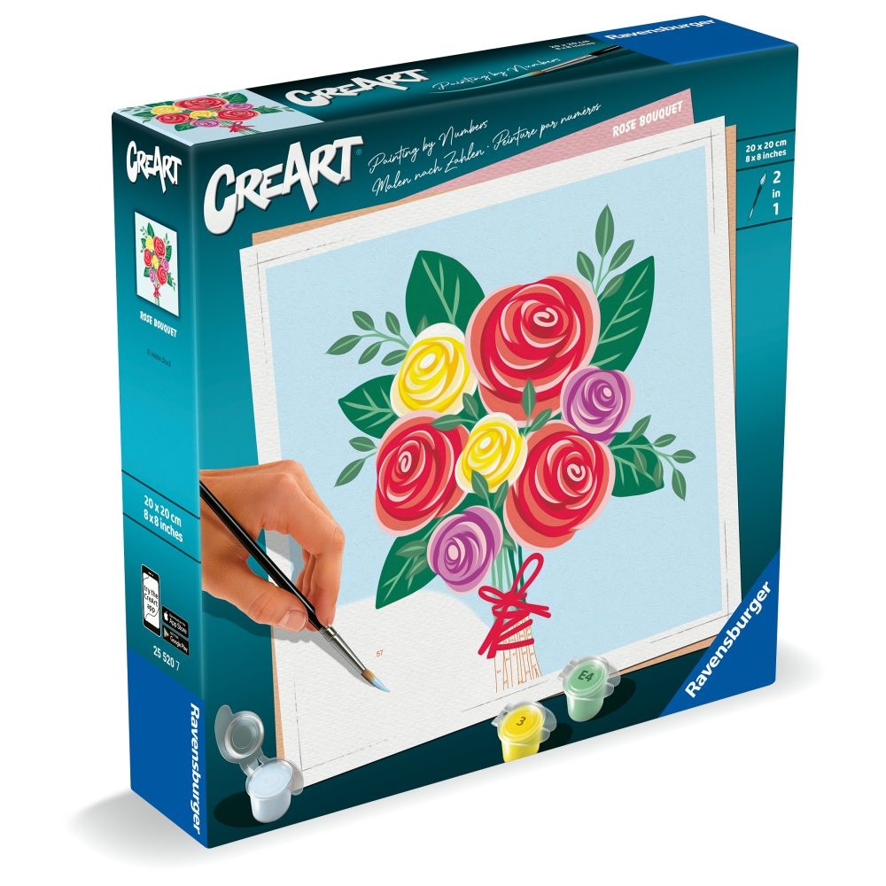 Ravensburger - CreArt pictura pe numere pentru adulti buchet de trandafiri - 1 | YEO