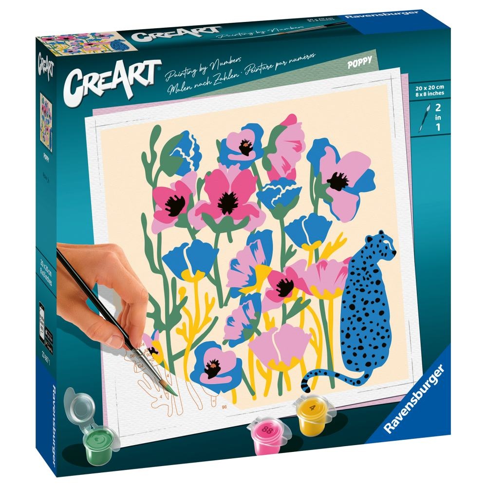 Ravensburger - CreArt pictura pe numere pentru adulti maci colorati - 1 | YEO