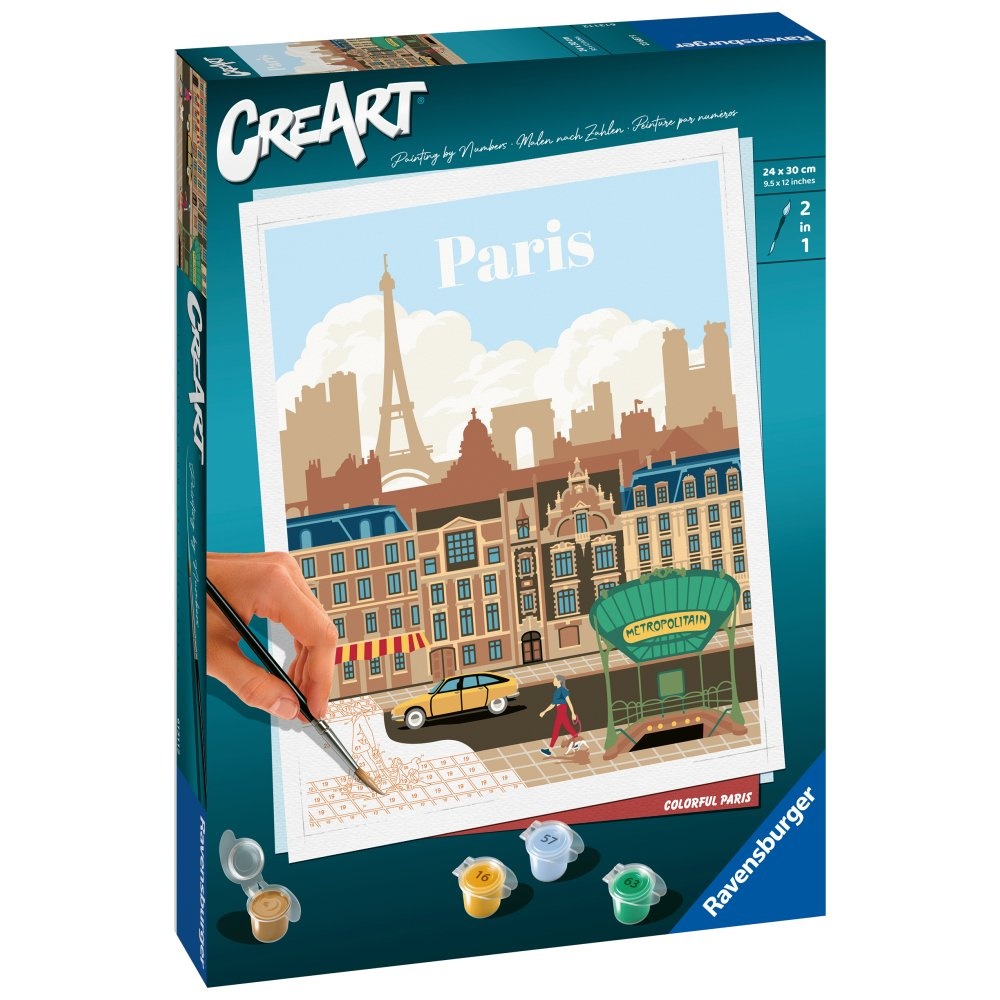 Ravensburger - CreArt pictura pe numere pentru adulti Paris plin de culoare - 1 | YEO