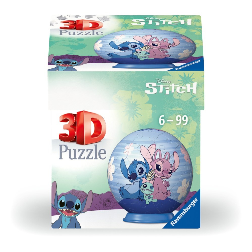 Ravensburger - Puzzle 3D bila Disney Stitch Angel si Stitch 54 piese - 1 | YEO