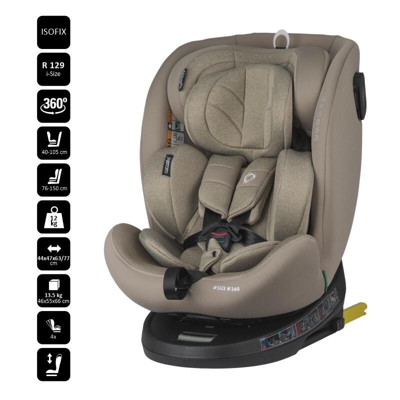 Scaun auto iSize 40-150 cm Coccolle Nova Sand beige+Coccolle protectie bancheta auto mica - 3 | YEO