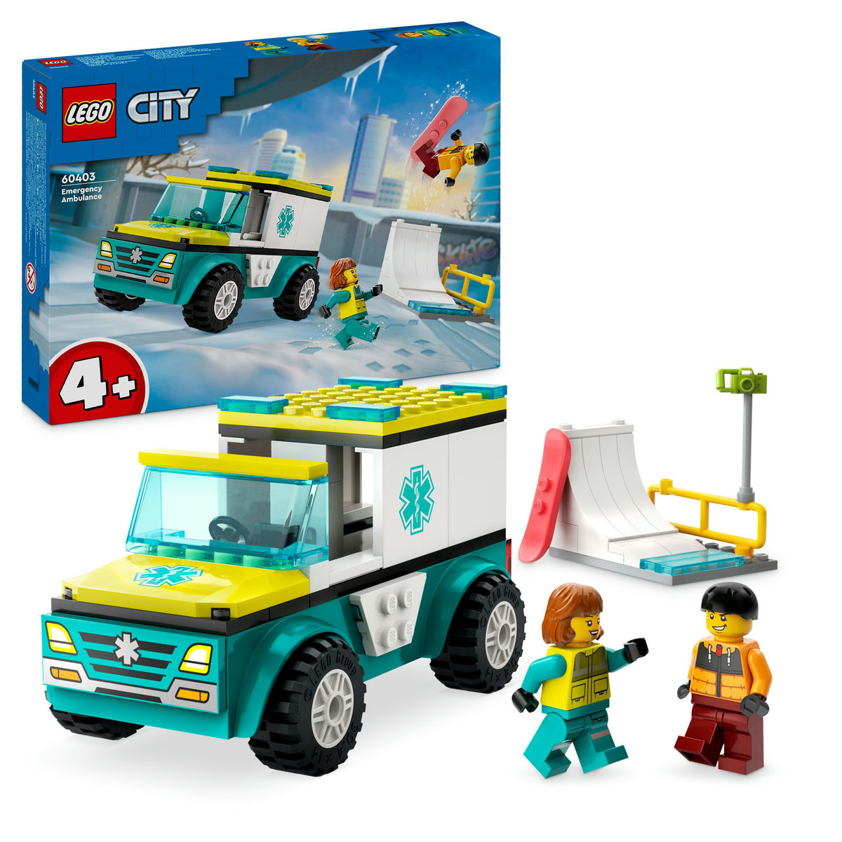 Set LEGO City - Ambulanta de urgenta si snowboarder (60403)