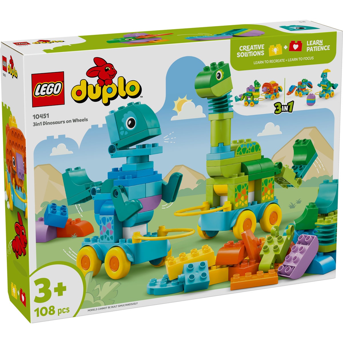 Set LEGO DUPLO - Dinozauri pe roţi 3 în 1 (10451) - 1 | YEO
