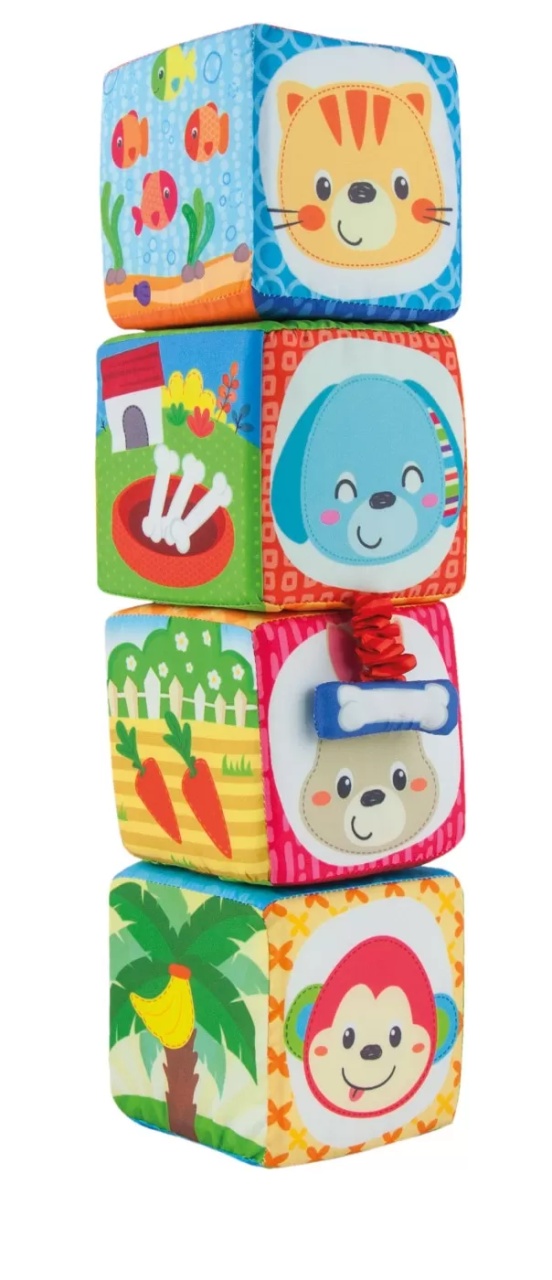 Winfun Set 4 Cuburi Stivuibile Din Material Textil - 3 | YEO