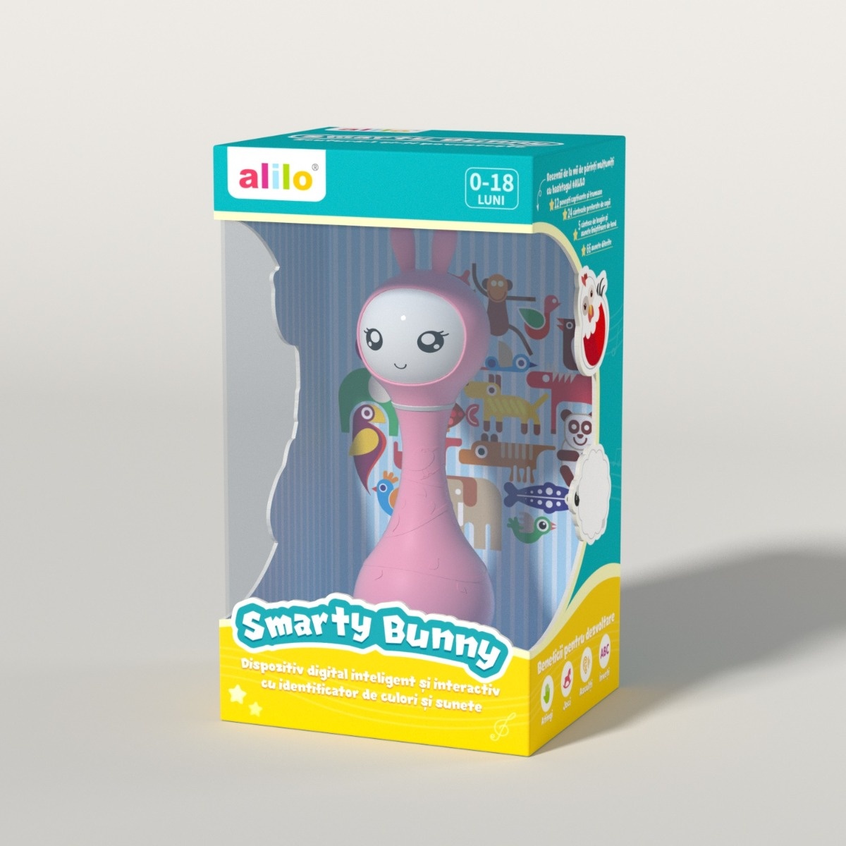 Alilo Smarty Bunny - Iepuras interactiv pentru bebelusi, roz, RO/EN - 1 | YEO