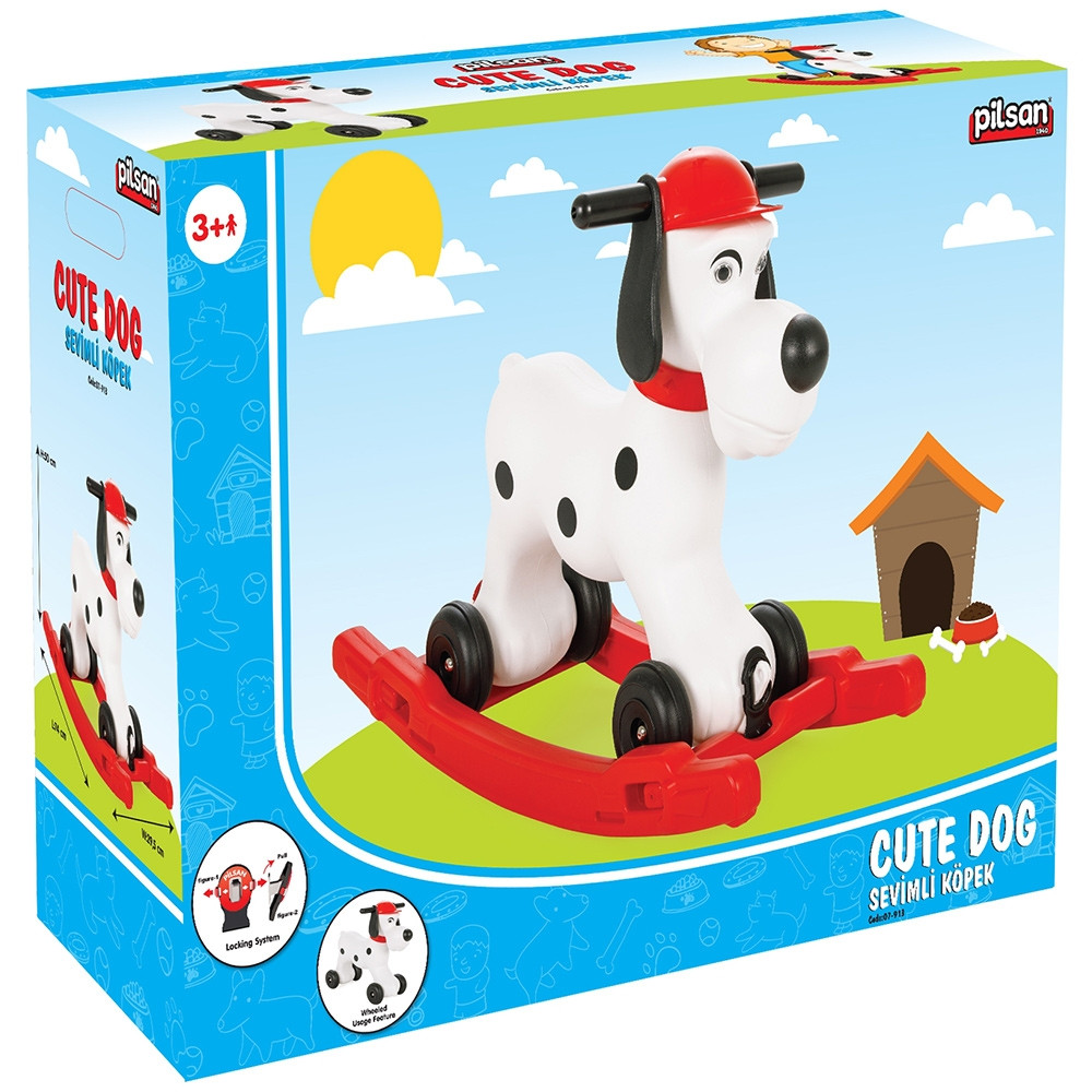 Balansoar pentru copii Pilsan Cute Dog white - 2 | YEO