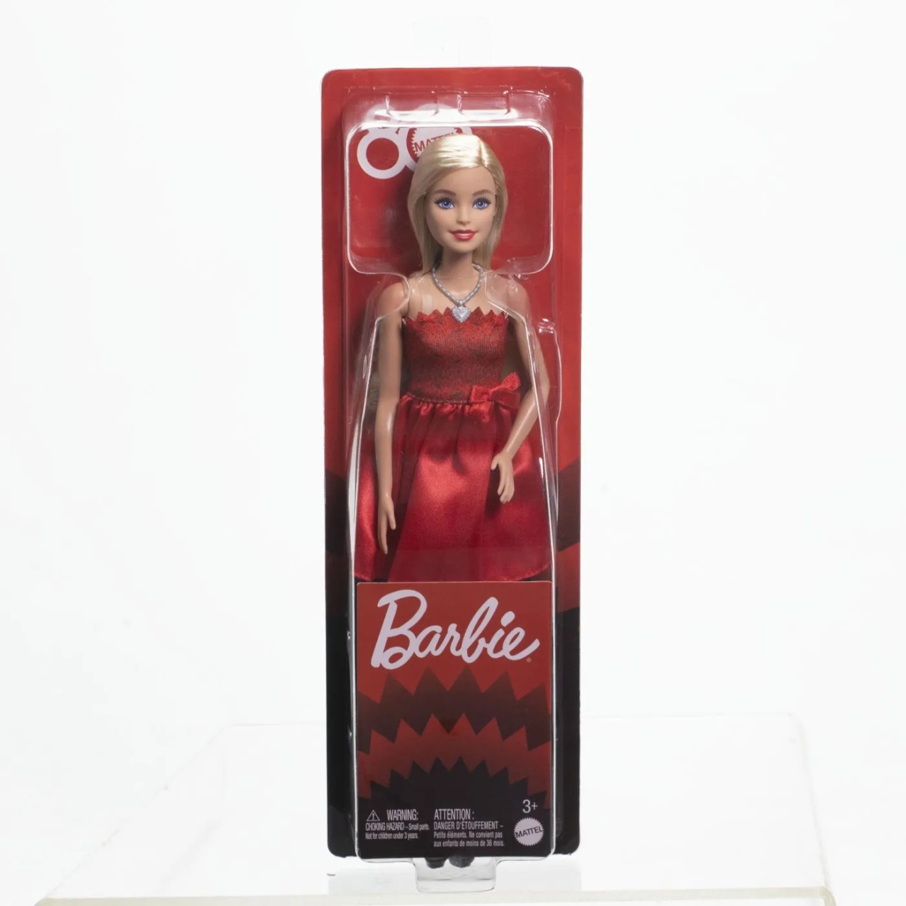 Barbie Papusa Barbie Colectie Aniversara 80 De Ani Blonda Cu Rochie Rosie Rubin