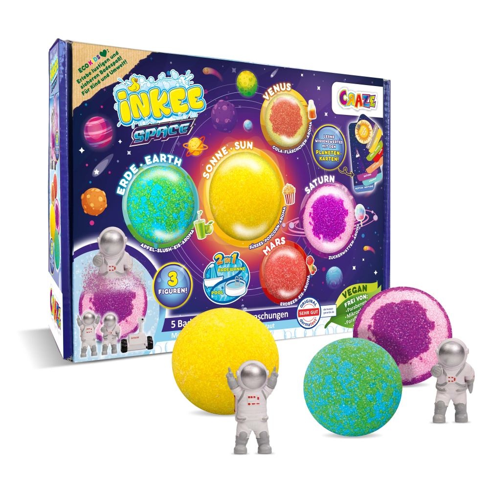 Craze - Set 5 bile de baie Inkee Sistemul Solar si 3 surprize
