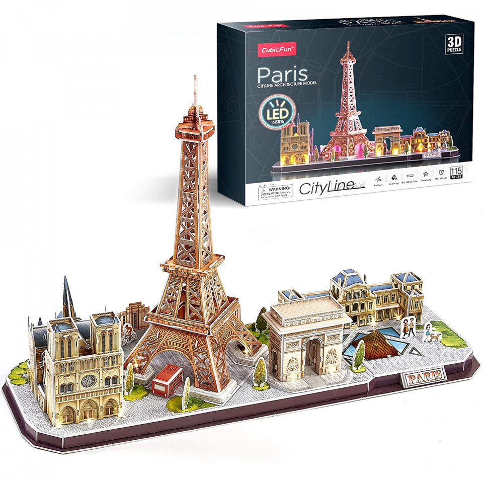 Cubic Fun - Puzzle 3D Led Paris 115 Piese - 1 | YEO