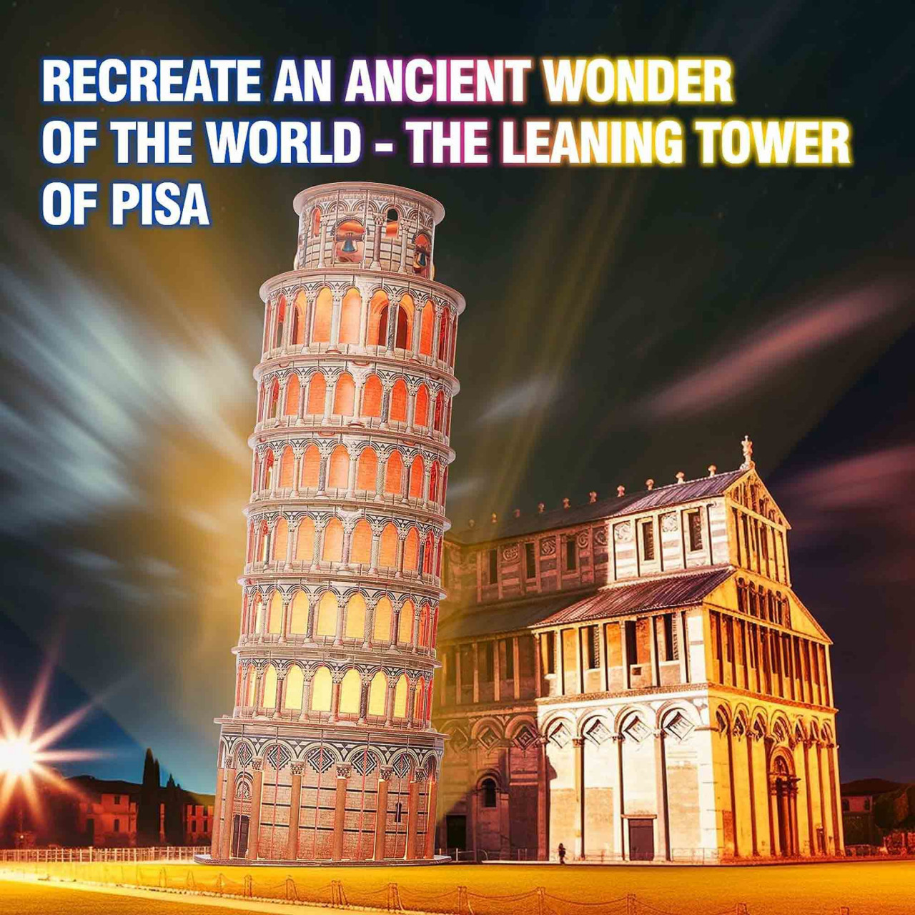 CUBICFUN - PUZZLE 3D TURNUL DIN PISA EDITIE LUMINOASA 42 PIESE - 1 | YEO