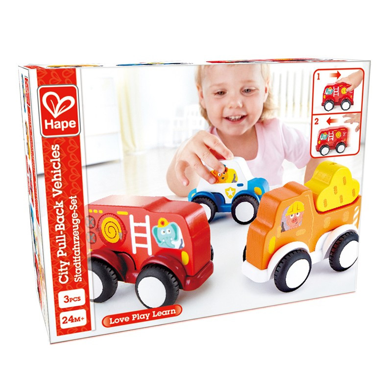 Hape Set 3 Masinute Cu Motor Pull-Back - 1 | YEO