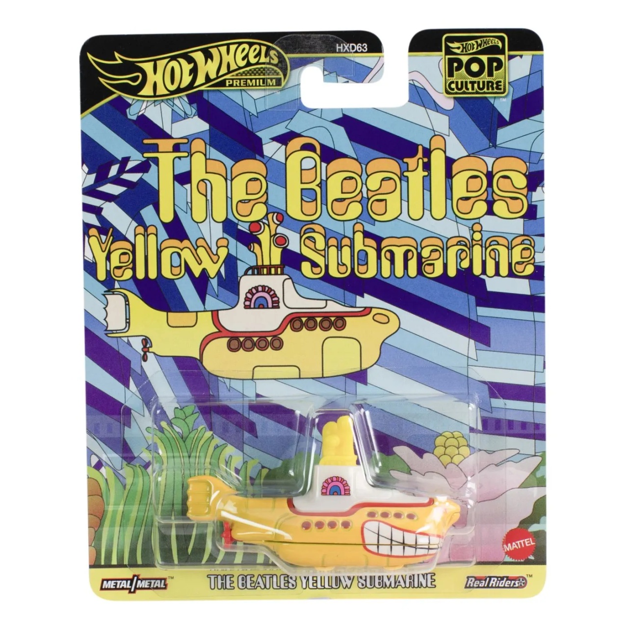 Hot Wheels Pop Culture Masinuta Metalica The Beatles Yellow Submarine Scara 1:64