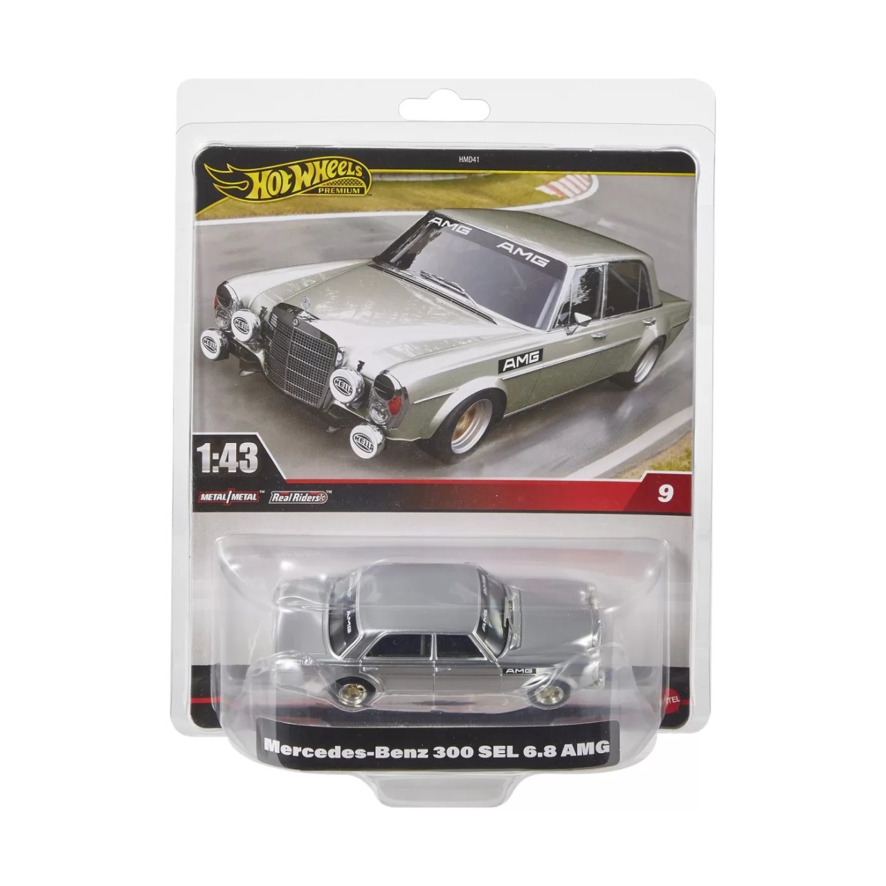 Hot Wheels Premium Real Riders Masinuta Metalica Mercedes Benz 300 Sel 6.8 Amg Scara 1:43