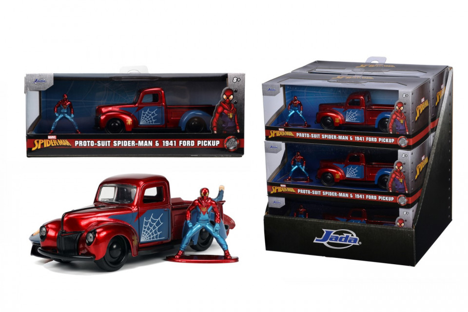 Jada Marvel Set Masinuta Metalica Ford Pick Up Scara 1:32 Si Figurina Metalica Spider Man - 1 | YEO