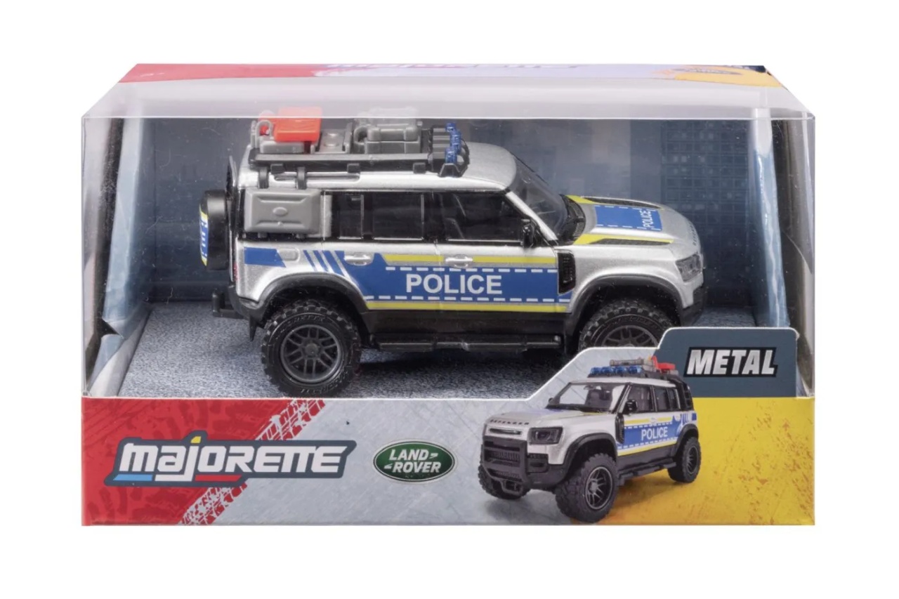Majorette Masina Metalica De Politie Land Rover Defender Scara 1 La 43